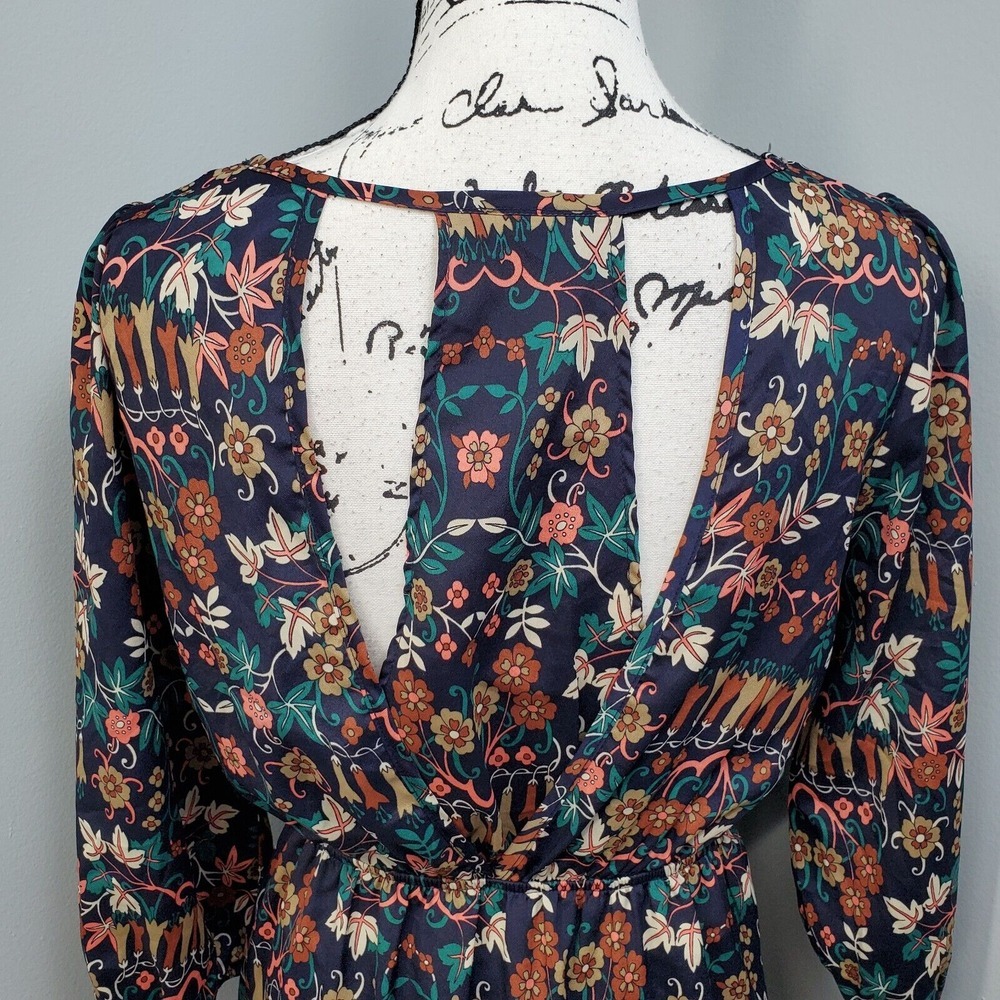 Wish Sheath Dress Womens Medium Multi Floral Lined Balloon Sleeve Keyhole Beck‎ - Picture 6 of 9